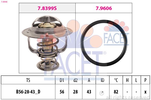 Kühlwasserthermostat FACET 7.8848