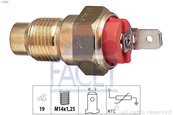 Sensor, Kühlmitteltemperatur FACET 7.3203