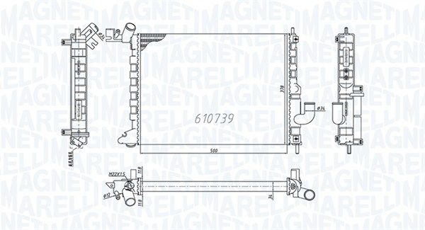 Kühler, Motorkühlung MAGNETI MARELLI 350213200200