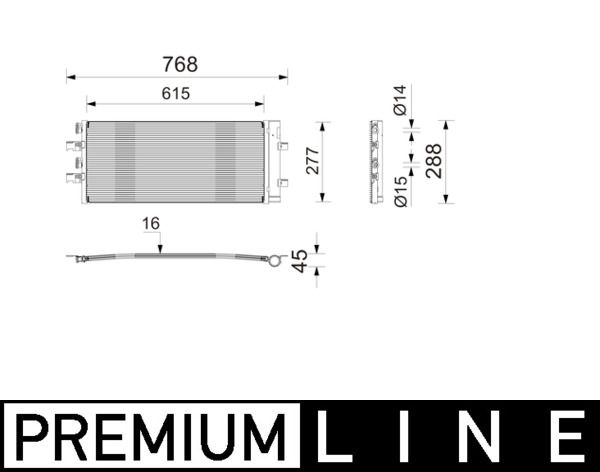 Klimakondensator Klimakühler MAHLE AC 1214 000P