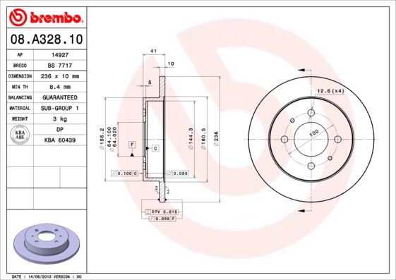 Bremsscheibe BREMBO 08.A328.10