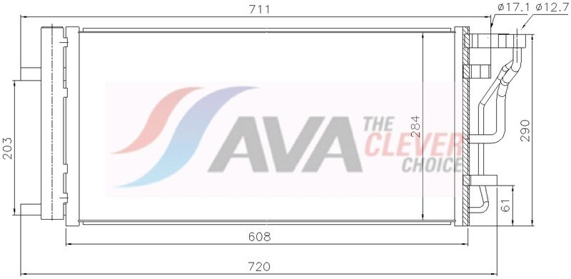 Kondensator, Klimaanlage AVA QUALITY COOLING KA5355D