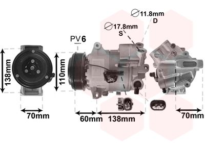 Kompressor, Klimaanlage VAN WEZEL 3700K616