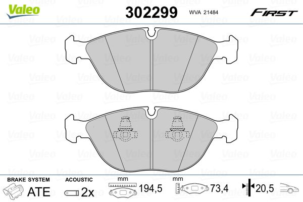 Bremsbelagsatz Bremsbeläge VALEO 302299