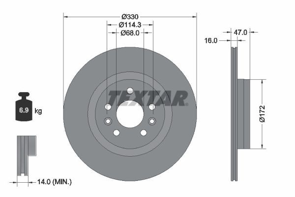 Bremsscheibe TEXTAR 92351803