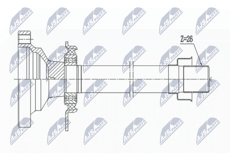 Steckwelle, Differential NTY NPW-VW-004R1