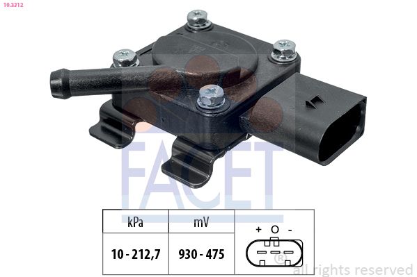 Sensor, Abgasdruck FACET 10.3312