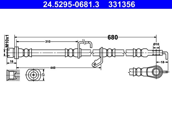 Bremsschlauch ATE 24.5295-0681.3