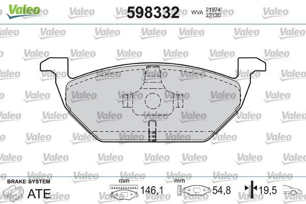 Bremsbelagsatz, Scheibenbremse VALEO 598332