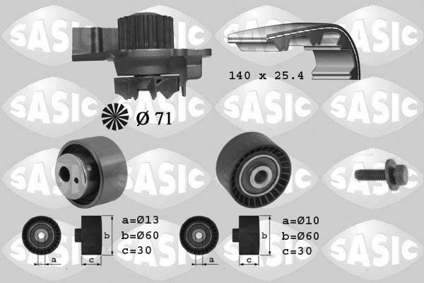 Wasserpumpe + Zahnriemensatz SASIC 3900010