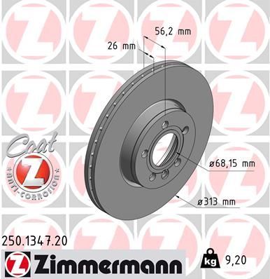Bremsscheibe ZIMMERMANN 250.1347.20