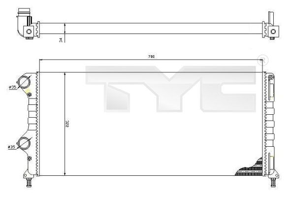Kühler, Motorkühlung TYC 709-0015-R