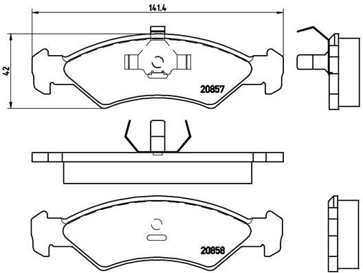 Bremsbelagsatz, Scheibenbremse BREMBO P 24 016