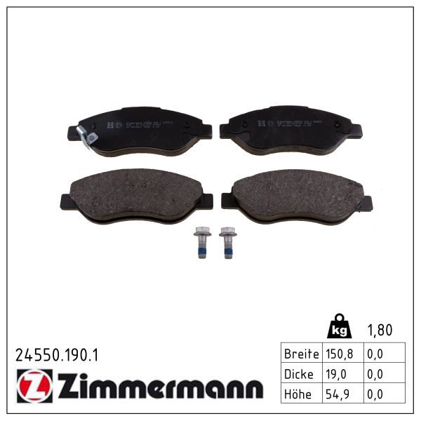 Bremsbelagsatz, Scheibenbremse ZIMMERMANN 24550.190.1