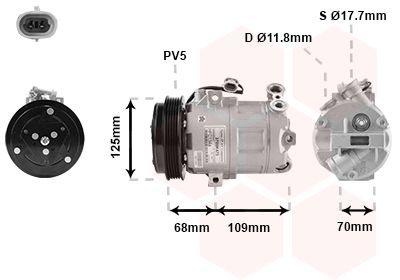 Kompressor, Klimaanlage VAN WEZEL 3700K475