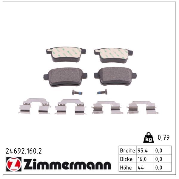 Bremsbelagsatz, Scheibenbremse ZIMMERMANN 24692.160.2