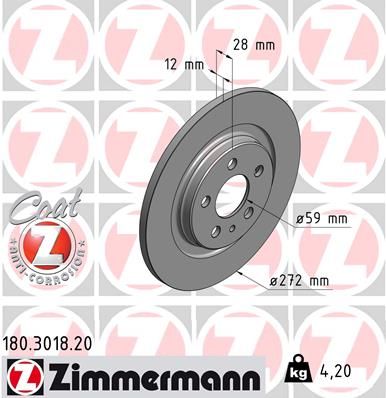 Bremsscheibe ZIMMERMANN 180.3018.20