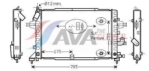 Kühler, Motorkühlung AVA QUALITY COOLING OLA2467