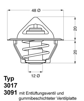 Thermostat, Kühlmittel WAHLER 3017.92D2