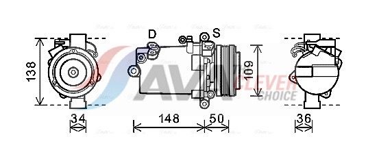 Kompressor, Klimaanlage AVA QUALITY COOLING BWAK408