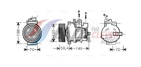 Kompressor, Klimaanlage AVA QUALITY COOLING AIAK262