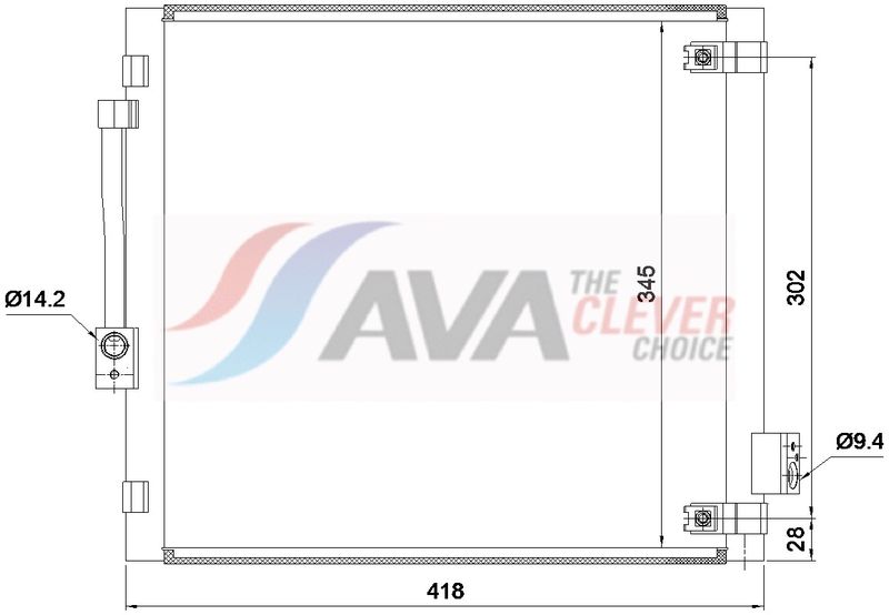 Kondensator, Klimaanlage AVA QUALITY COOLING TE5006D