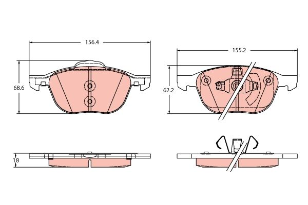 Bremsbelagsatz Bremsbeläge TRW GDB2348