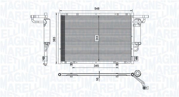 Klimakondensator Klimakühler MAGNETI MARELLI 350203100600