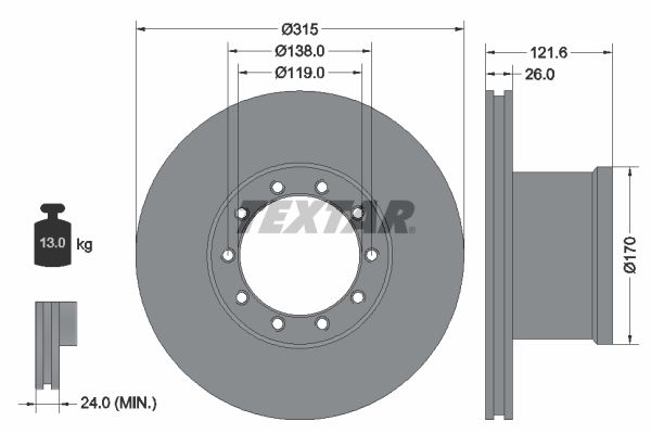 Bremsscheibe TEXTAR 93084100