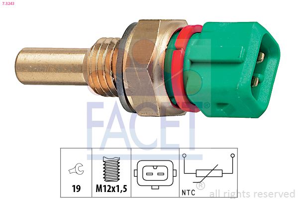 Sensor, Kühlmitteltemperatur FACET 7.3243