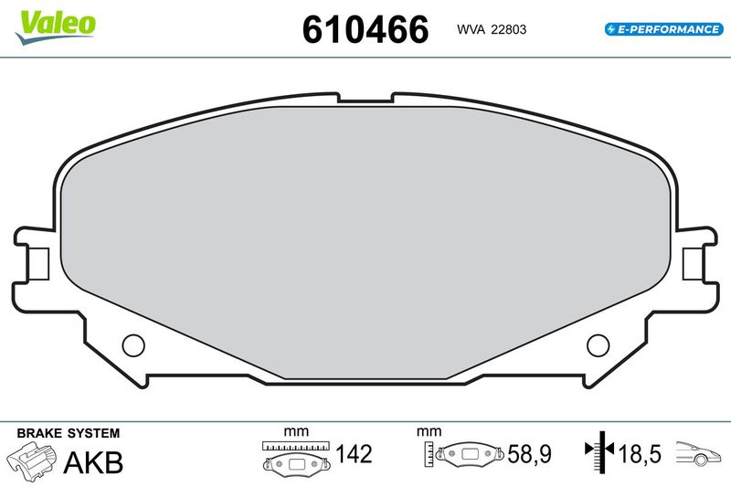 Bremsbelagsatz Bremsbeläge VALEO 610466