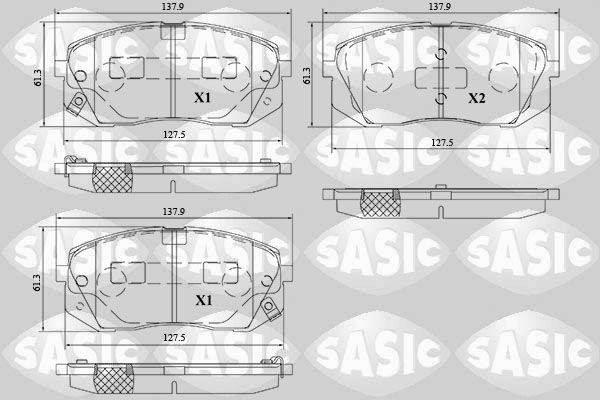 Bremsbelagsatz, Scheibenbremse SASIC 6216214
