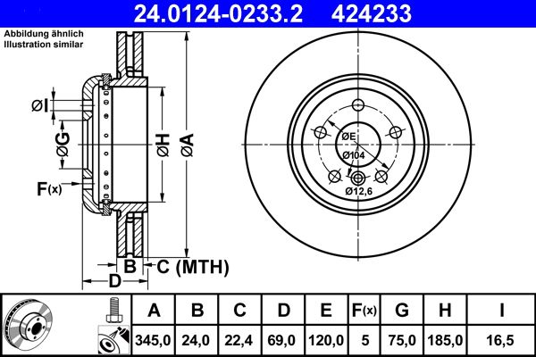 Bremsscheibe ATE 24.0124-0233.2