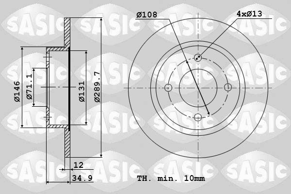 Bremsscheibe SASIC 6100029