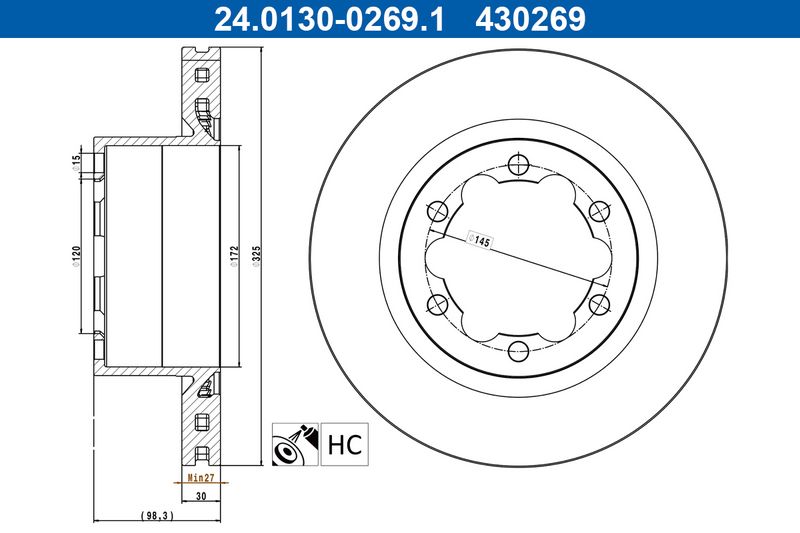 Bremsscheibe Ate 24.0130-0269.1