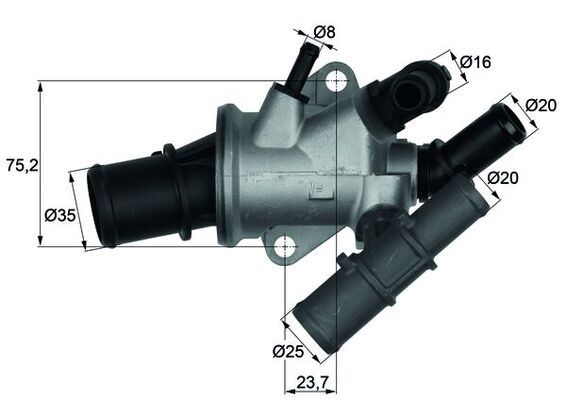 Thermostat, Kühlmittel MAHLE TI16588