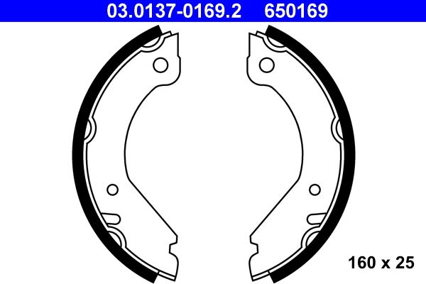 Bremsbackensatz, Feststellbremse ATE 03.0137-0169.2
