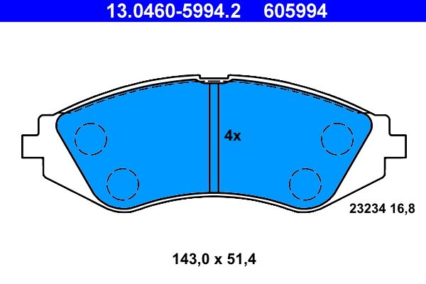 Bremsbelagsatz, Scheibenbremse ATE 13.0460-5994.2