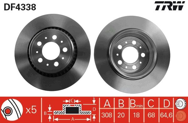 Bremsscheibe TRW DF4338