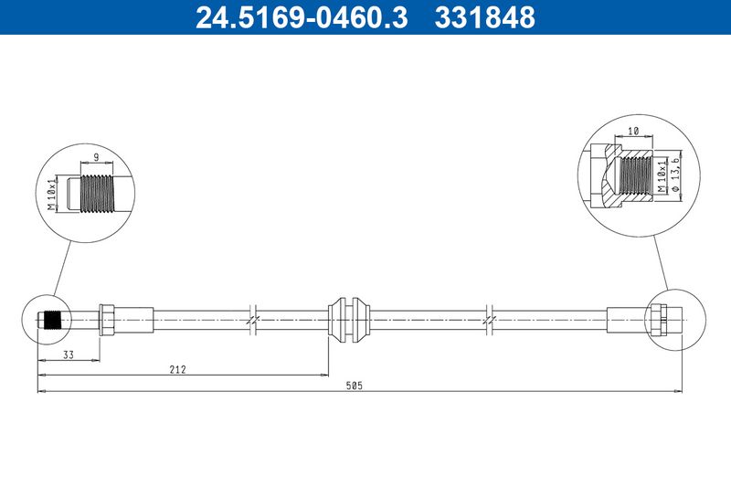 Bremsschlauch Ate 24.5169-0460.3