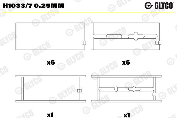 Kurbelwellenlager GLYCO H1033/70.25MM