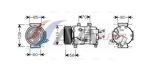 Kompressor, Klimaanlage AVA QUALITY COOLING CNAK256