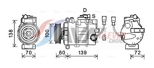 Kompressor, Klimaanlage AVA QUALITY COOLING VNK382