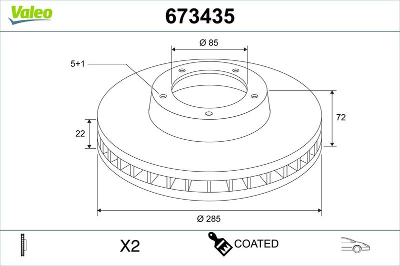 Bremsscheibe VALEO 673435