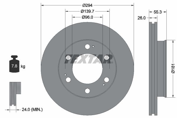 Bremsscheibe TEXTAR 92229003