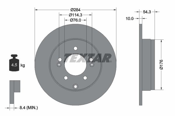 Bremsscheibe TEXTAR 92166600