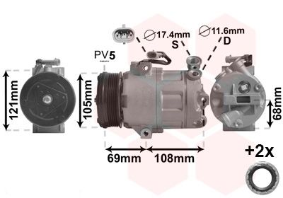 Kompressor, Klimaanlage VAN WEZEL 3700K316