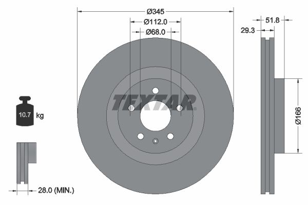 Bremsscheibe TEXTAR 92160205