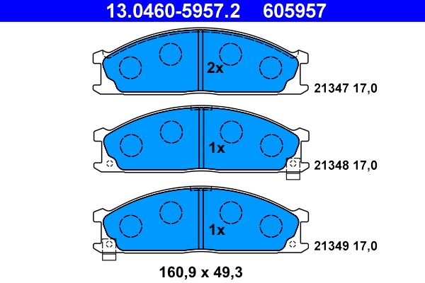 Bremsbelagsatz, Scheibenbremse ATE 13.0460-5957.2