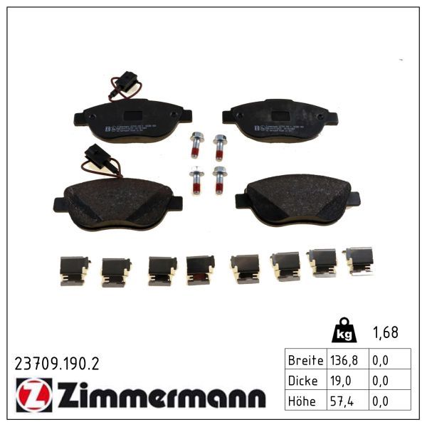 Bremsbelagsatz, Scheibenbremse ZIMMERMANN 23709.190.2